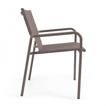 Zaltana Алюминиевый стул для улицы, окрашенный в коричневый матовый цвет