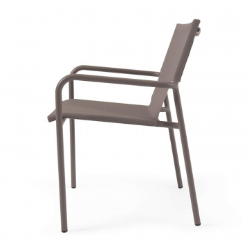 Zaltana Алюминиевый стул для улицы, окрашенный в коричневый матовый цвет