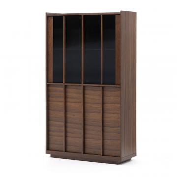 Витрина Onix из массива ореха и орехового шпона темная отделка 101 x 170 см