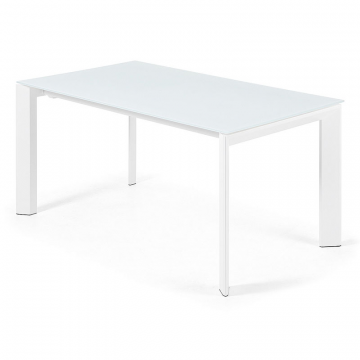 ATTA Стол 160 (220) x90 белое стекло