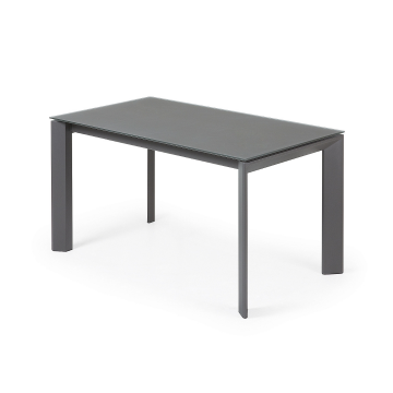 Стол Atta 140 (200) x90 темно-серый, стекло