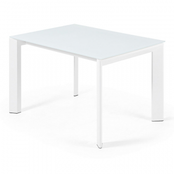 Стол обеденный Atta 120(180)x80 белое стекло
