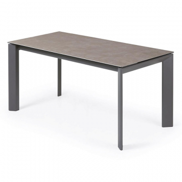 Стол Atta 160 (220) x90 антрацит, серый, керамика