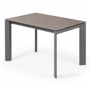 Стол Atta 120 (180) x80 антрацит керамика Vulcano Ash