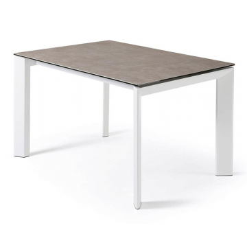 Стол Atta 120 (180) x80 белые ножки керамика Vulcano Ash