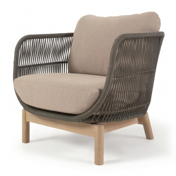 Кресло Catalina из зеленой веревки и массива акации