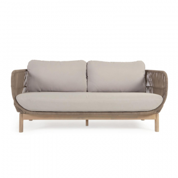 3-местный диван Catalina из бежевой веревки и массива акации