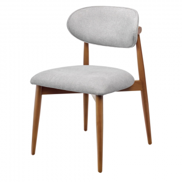 Стул Lucas 3 серый букле с ножками цвета орех