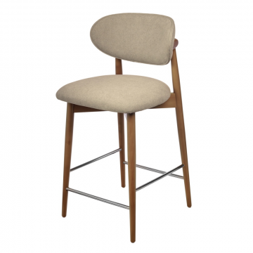 Стул полубарный Lucas 3 латте букле с ножками цвета орех