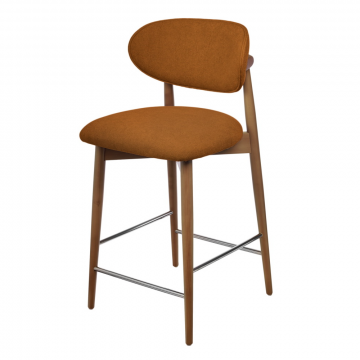 Стул полубарный Lucas 3 терракотовый букле с ножками цвета орех