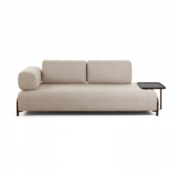 Диван 3 местный Compo с подносом бежевый