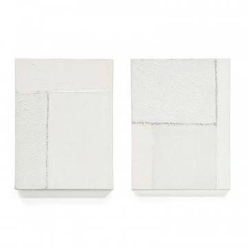 Pineda Набор из 2 абстрактных полотен белого цвета 30 x 40 см