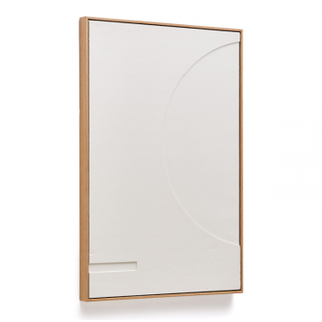 Sefri Картина с круглыми геометрическими фигурами белого цвета 60 х 90 см