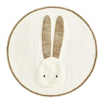 Yanil Круглый бежевый хлопковый коврик с кроликом Ø 100 см