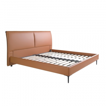 Кровать 7158/GC2015B коричневая из экокожи 180 x 200
