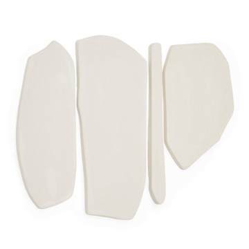 Комплект Siluna из 4 настенных панно из белого папье-маше