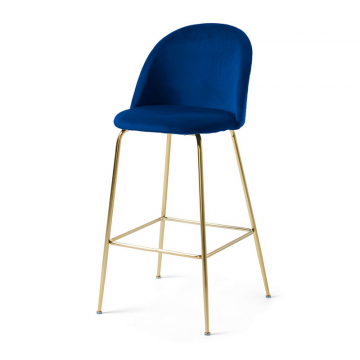 Барный стул Mystere синий бархат 76 см