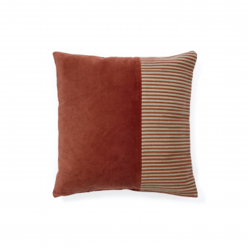 Samit Чехол на подушку из 100% хлопкового бархата с красными полосками 45 x 45 см