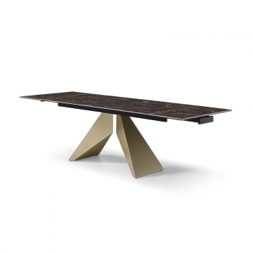 Стол раскладной Luxor 160-240, коричневая керамика/шампань