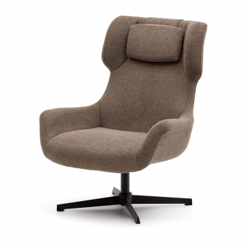 Zalina Вращающееся кресло с подлокотниками из светло-коричневой синели