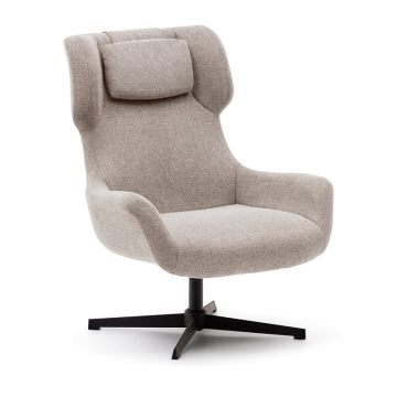 Zalina Вращающееся кресло с подлокотниками из бежевой синели