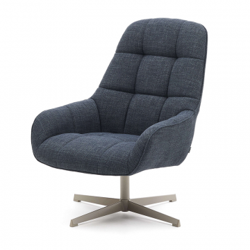 Вращающееся кресло Jaspe синего цвета с серым металлом