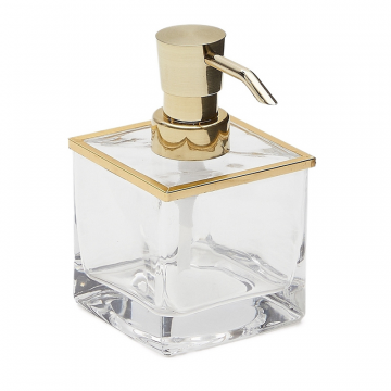 Soanet Дозатор для мыла из стекла и металла золотистый