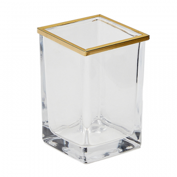 Soanet Держатель для зубных щеток из стекла и металла золотистый