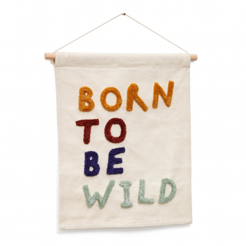 Zelda Гобелен из белого хлопка с разноцветными вышитыми буквами 40 x 50 см