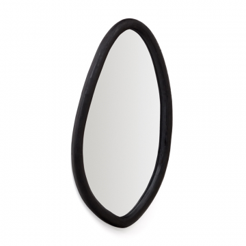 Magrit Зеркало в раме из массива мунгура с черной отделкой Ø 60 x 110 см