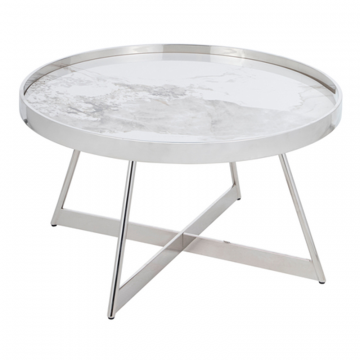 Журнальный столик Гера 80х80 см серебро