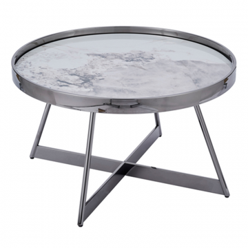 Журнальный столик Гера 80х80 см сталь тёмный хром