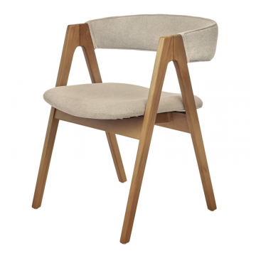 Стул Alan латте букле с ножками цвета орех