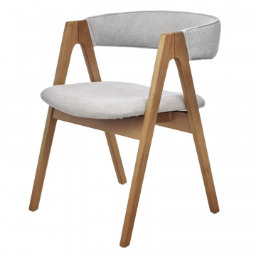 Стул Alan серый букле с ножками цвета орех