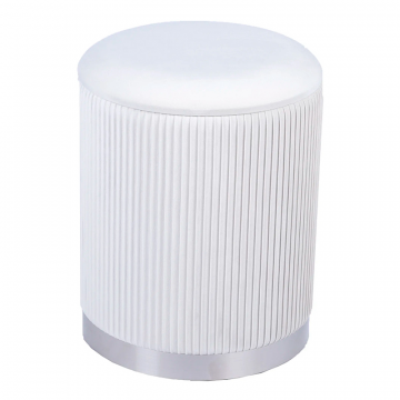 Пуф Шарлотта с ящиком серебро велюр бежевый