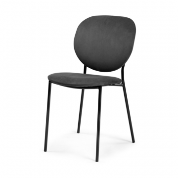 Стул на металлокаркасе Саранда графитовый / черный глянец
