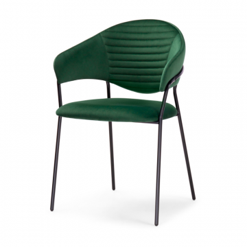 Стул на металлокаркасе Рансол темно-зеленый / черный глянец