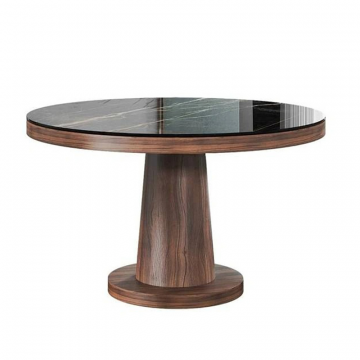 Стол круглый обеденный Bilbo 110, керамика глянцевая черная