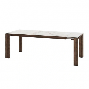 Стол раскладной Aron (200+40), керамика матовая белая