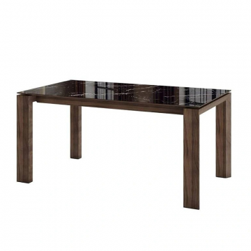 Стол обеденный Aron 200, керамика глянцевая черная