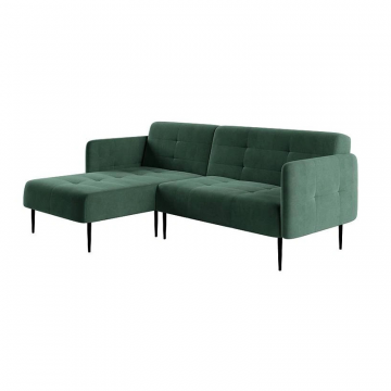 Monaco диван-кровать с шезлонгом, с подлокотниками, бархат зеленый 19