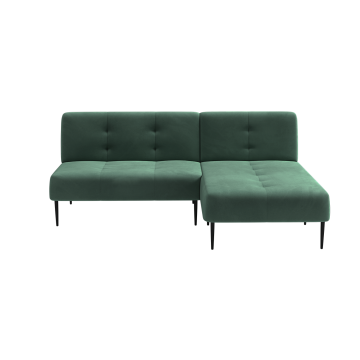 Monaco диван-кровать с шезлонгом, без подлокотников, бархат зеленый 19