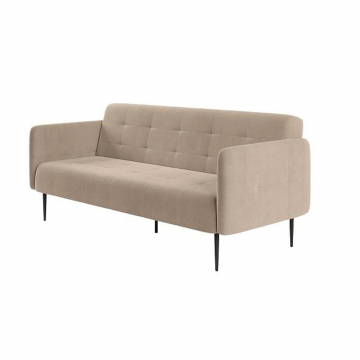 Monaco диван-кровать прямой с подлокотниками, трехместный, бархат бежевый 5