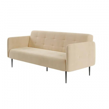 Monaco диван-кровать прямой с подлокотниками, трехместный, велюр бежевый Velutto 04