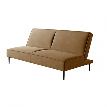 Este диван-кровать трехместный, прямой, без подлокотников, велюр коричневый Velutto 23