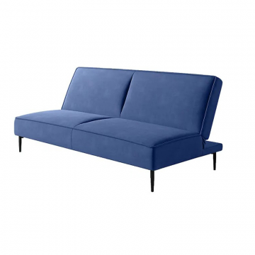 Este диван-кровать трехместный, прямой, без подлокотников, велюр синий Velutto 26