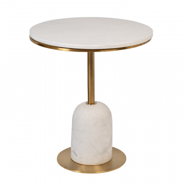 76AR-07000 Стол журнальный мрамор белый d50*58см