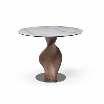 Стол Niagara 120, белая керамика/орех