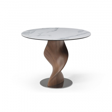 Стол Niagara 100, белая керамика/орех