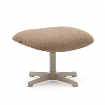 Jaspe Вращающийся пуф светло-коричневого цвета с серой отделкой металла